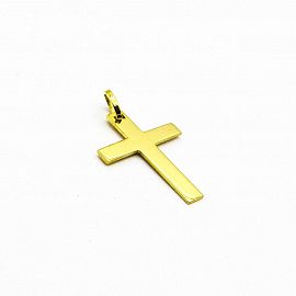 DIJE CRUZ PLANA 15x20MM /O.AMARILLO